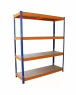 Monster Racking S-Rax Warehouse Storage Shelving, Blue/Orange, 150cm W, 50cm D