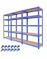 3 x T-Rax 90cm Blue Racking & Bay Connectors  