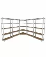 Galwix 90cm Racking Bundle: Corner Shelving and 4 Garage Racking Bays 